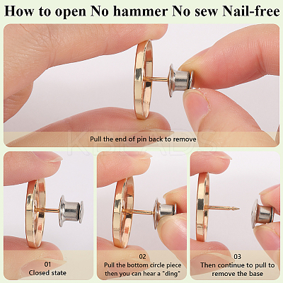 12Pcs Nail Free Zinc Alloy Curtain Button Buckle FIND-GF0007-41C-1
