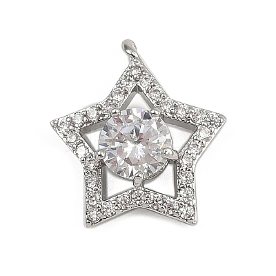 Brass Micro Pave Cubic Zirconia Pendants KK-S339-03P-1