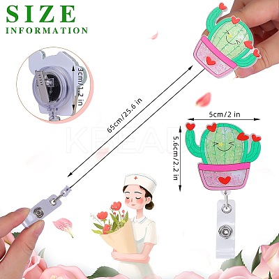 Rhinestone Quicksand Effect Acrylic & ABS Plastic Badge Reel AJEW-SZ0002-48A-1