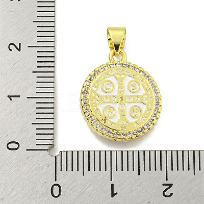 Rack Plating Brass Micro Pave Cubic Zirconia Pendants KK-B091-22G-08-1
