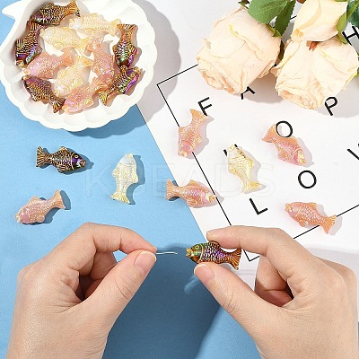20Pcs Plating Opaque Acrylic Beads MACR-YW0004-12-1