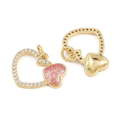 Brass Micro Pave Cubic Zirconia Pendants KK-B150-03G-03-1