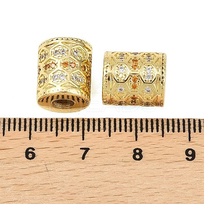 Soccer Seasons Brass Micro Pave Cubic Zirconia European Beads KK-D109-09C-G-1