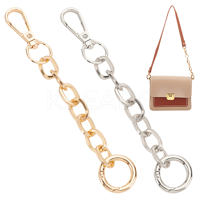2Pcs 2 Colors Iron Cable Chain Purse Strap Extenders IFIN-WR0001-11B-1