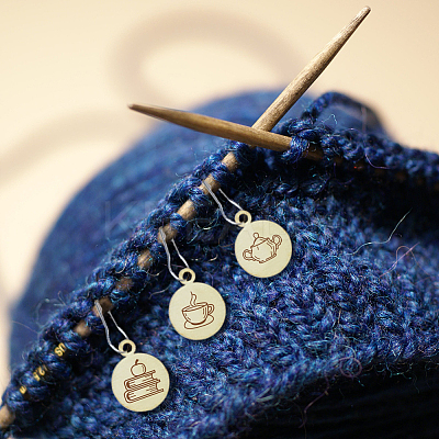 20Pcs 10 Style Round Wood Locking Stitch Markers TOOL-WH0057-002-1
