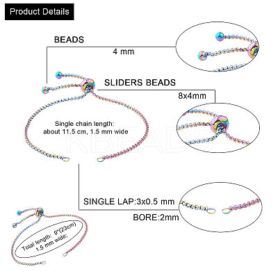 Stainless Steel Slider Bracelet/Bolo Bracelet Making MAK-CJ0002-02-1