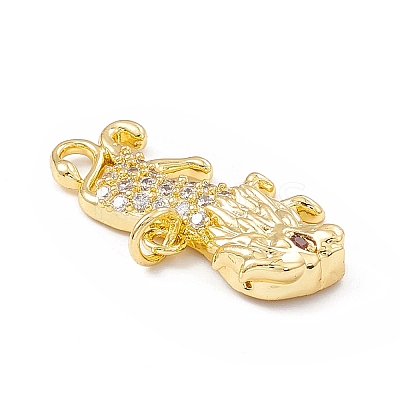 Brass Micro Pave Cubic Zirconia Pendants KK-P224-06G-1