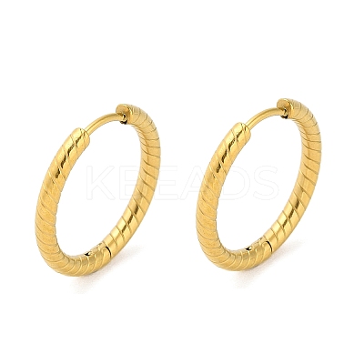 Ion Plating(IP) 304 Stainless Steel Twist Rope Huggie Hoop Earrings EJEW-G374-01E-G-1