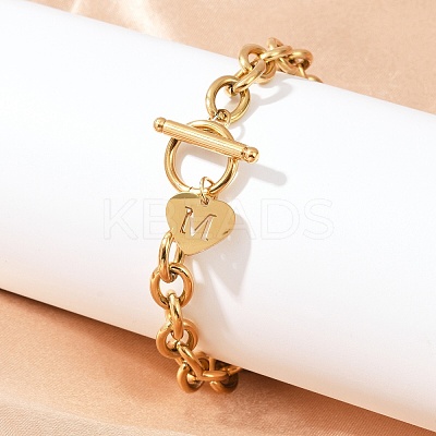 Golden 304 Stainless Steel Charm Bracelets LS-NJEW-K284-01G-M-1