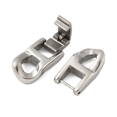 304 Stainless Steel Fold Over Clasps STAS-S185-14P-B-1