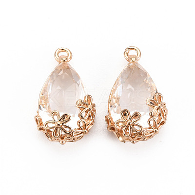 Transparent Glass Pendants GLAA-T007-05F-1