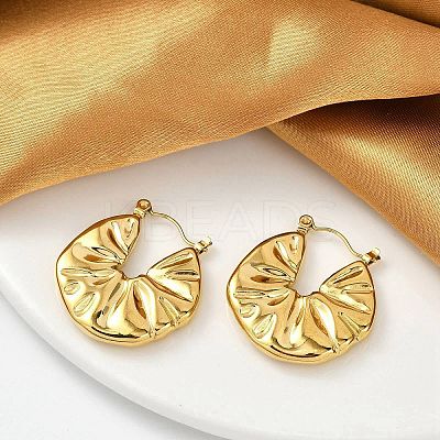 304 Stainless Steel Wrinkle Hoop Earrings For Women LS-EJEW-B113-01G-01-1