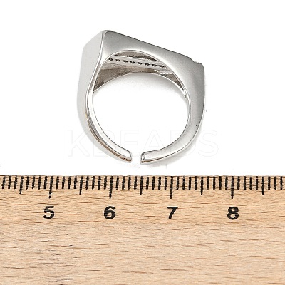 Brass Micro Pave Cubic Zirconia Adjustable Cuff Rings RJEW-C140-01P-1