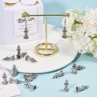 40Pcs Tibetan Style Alloy Building Pendants TIBEP-CA0001-14-1