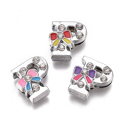 Alloy Enamel Letter Slide Charms X-PALLOY-K241-P-1