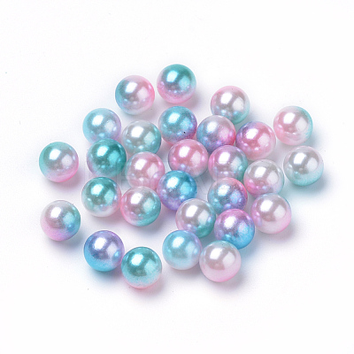 Rainbow Acrylic Imitation Pearl Beads OACR-R065-10mm-A05-1