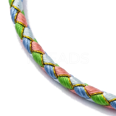 Polyester Cord Braided Bracelet Makings MAK-Z003-01P-16-1