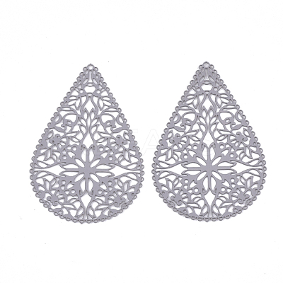 430 Stainless Steel Filigree Pendants X-STAS-S108-15A-1