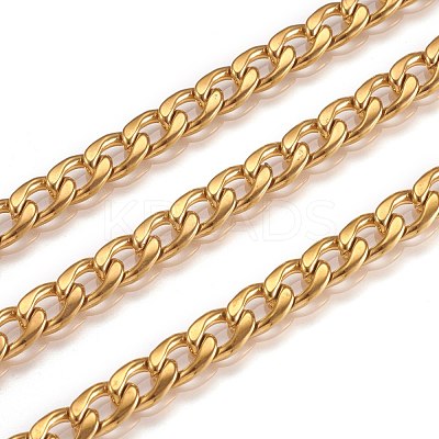 3.28 Feet PVD Vacuum Plating 304 Stainless Steel Cuban Link Chains X-CHS-G010-02G-1