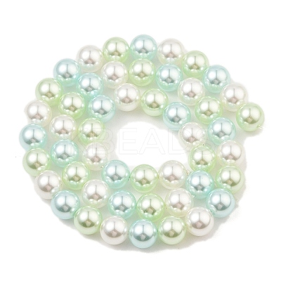 Baking Paint Pearlized Glass Pearl Round Bead Strands PEAR-H019-02C-08-1