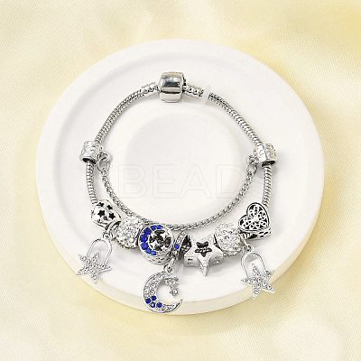 Alloy European Beads Charm Bracelets BJEW-F495-20P-1