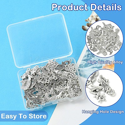 40Pcs 4 Styles Tibetan Style Alloy Pendants TIBEP-YW0002-03-1
