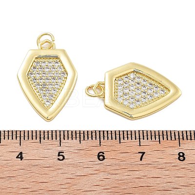Rack Plating Brass Micro Pave Cubic Zirconia Pendants KK-Z071-47G-1