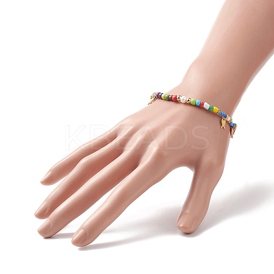 Glass Seed & Natural Pearl Beaded Stretch Bracelet BJEW-JB09268-1