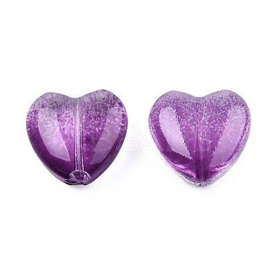 Transparent Spray Painted Glass Beads GLAA-N035-030-C06-1