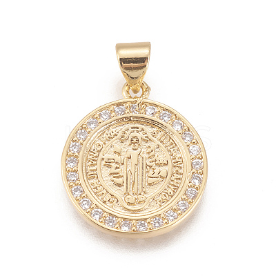 Brass Micro Pave Cubic Zirconia Pendants LS-ZIRC-L078-046G-NR-1
