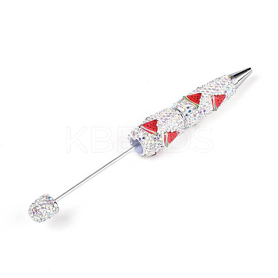 Resin & Polymer Clay Pave Rhinestone Ball-Point Pen AJEW-T013-04E-1