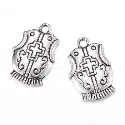 Tibetan Style Alloy Pendants TIBEP-Q062-02AS-RS-1