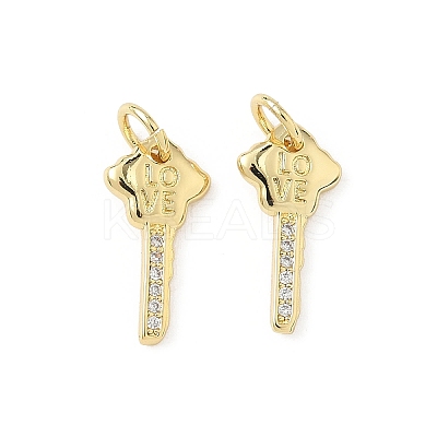 Brass Micro Pave Cubic Zirconia Pendants KK-L239-013G-1