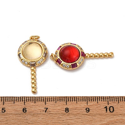 Brass Micro Pave Cubic Zirconia Pendants KK-U076-04G-1