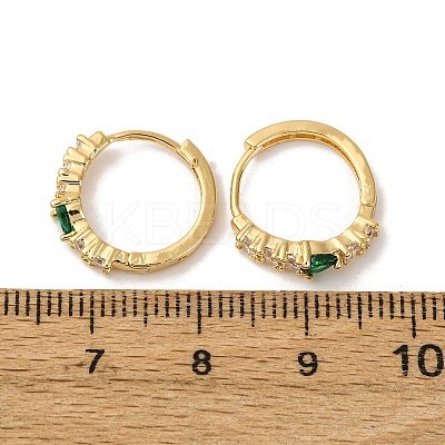 Brass Micro Pave Cubic Zirconia Teardrop Hoop Earrings EJEW-S280-05G-1