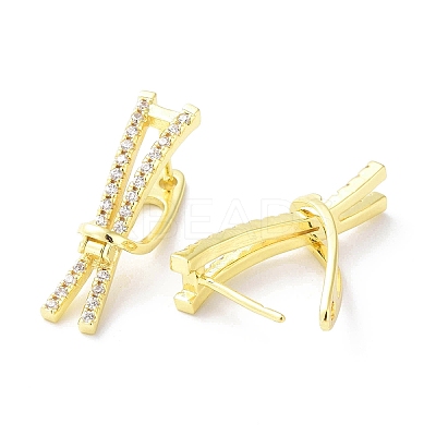 Clear Cubic Zirconia Bowknot Hoop Earrings EJEW-G333-08G-1
