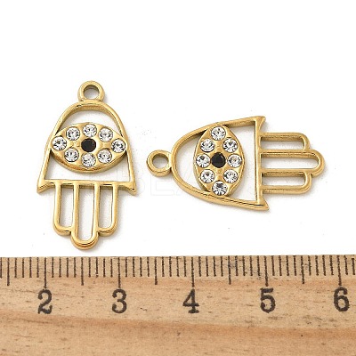 304 Stainless Steel Rhinestone Pendants STAS-I322-36G-02-1