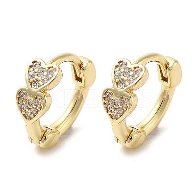 Rack Plating Brass Micro Pave Cubic Zirconia Hoop Earrings EJEW-A031-19G-1