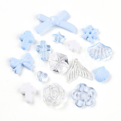Transparent & Opaque Acrylic Beads TACR-T028-26D-1