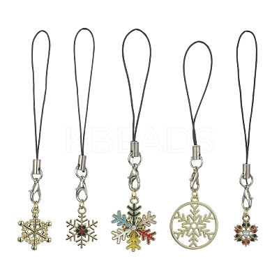 Alloy Enamel Mobile Straps HJEW-JM01474-1