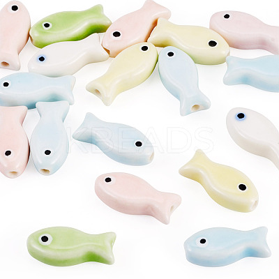 18Pcs Handmade Porcelain Ceramic Beads PORC-TADJ0001-03-1