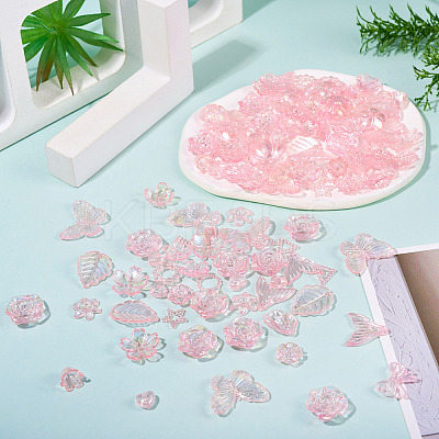 182Pcs 100G Transparent Acrylic Beads OACR-TA0003-66C-1