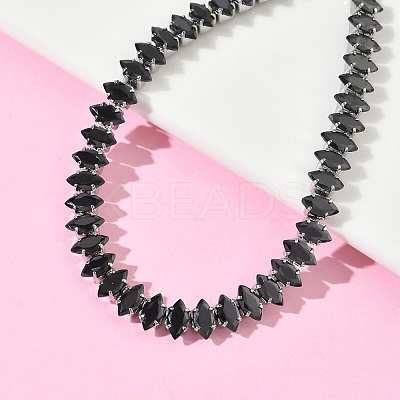 304 Stainless Steel Pave Horse Eye Jet Rhinestone Slider Bracelets for Women BJEW-G779-01P-1