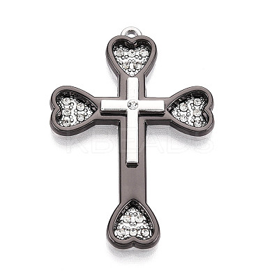Alloy Rhinestone Pendants PALLOY-N182-10EBP-1