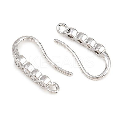 Brass Rhinestone Earring Hooks KK-C261-01B-P-1