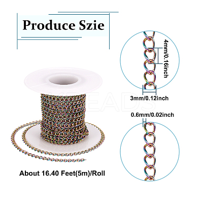 Ion Plating(IP) 304 Stainless Steel Curb Chains MP-TAC0010-01M-1