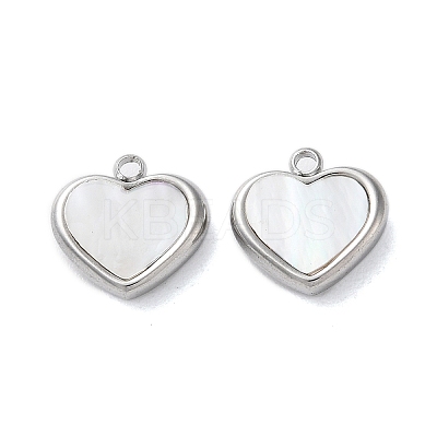 304 Stainless Steel with Synthetic Shell Charms STAS-G338-06P-1