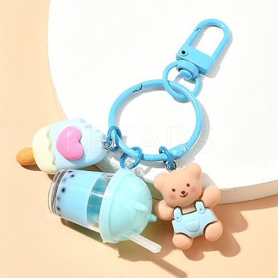 Milk Tea Cup Resin Pendant Decoration HJEW-YW00053-01-1