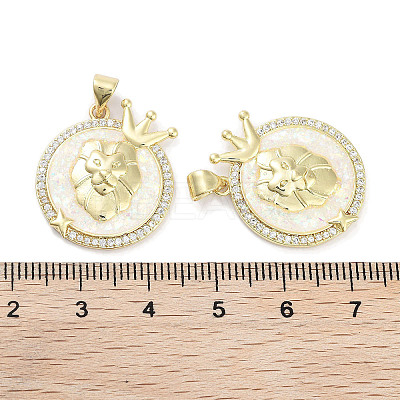 Brass Micro Pave Clear Cubic Zirconia Pendants KK-L213-010G-09-1