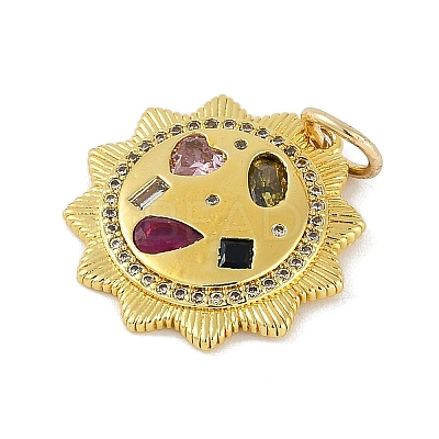 Brass Micro Pave Cubic Zirconia Pendants KK-B114-18G-1